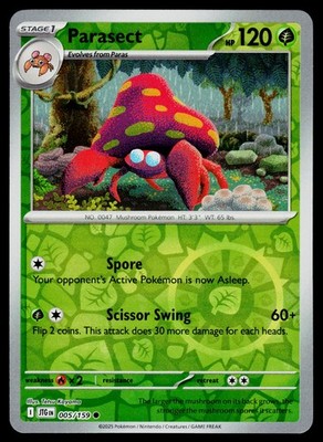 Pokemon Parasect #005/159 SV09: Journey Together