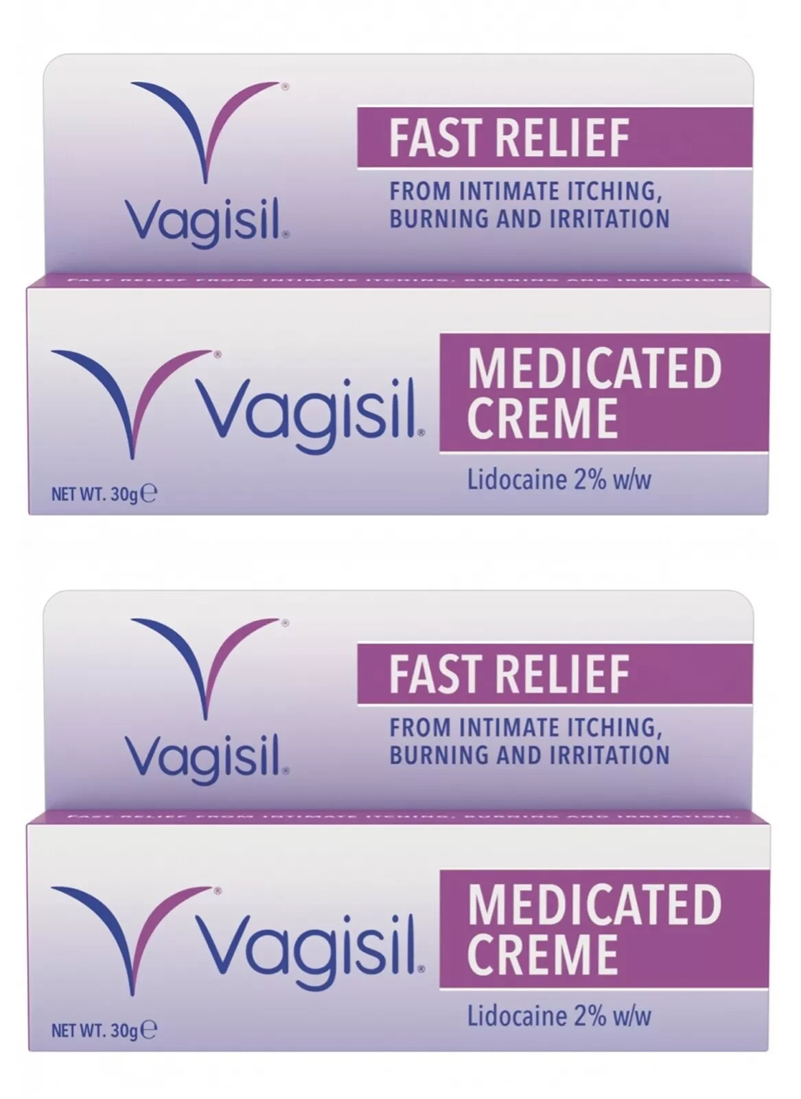 2 X Vagisil Medicated Cream 30g – Fast Relief from Feminine Itching – UK