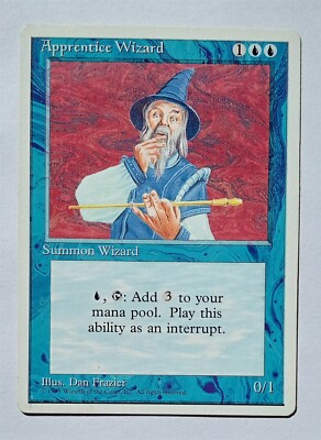 Magic MTG - Apprentice Wizard - Alternate 4th Fourth Edition - Glossy Variant HP