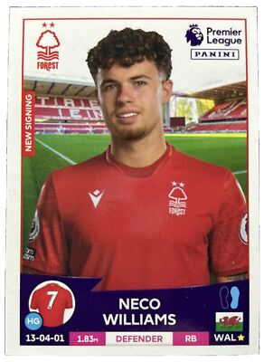 Panini Premier League 2023 - # 496 - NECO WILLIAMS - Nottingham Forest 
