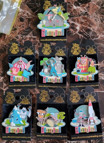 Disneyland 50th Anniversary Retro Pins - 7 PINS 2005 RARE