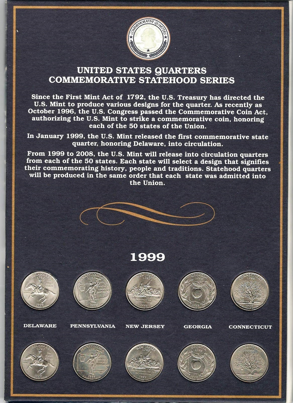 1999-2003 STATEHOOD QUARTERS  Collection Folder