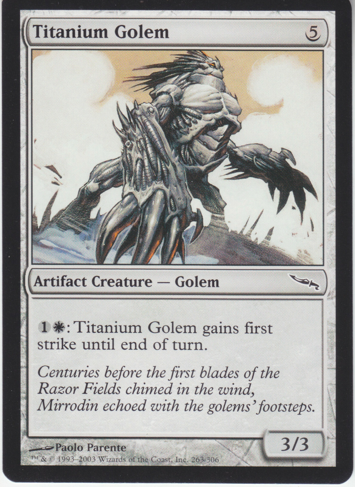Titanium Golem 4x FOIL MDN MTG Mirrodin Common MINT artifact Titanium Golem 4x FOIL MDN MTG Mirrodin Common MINT artifact