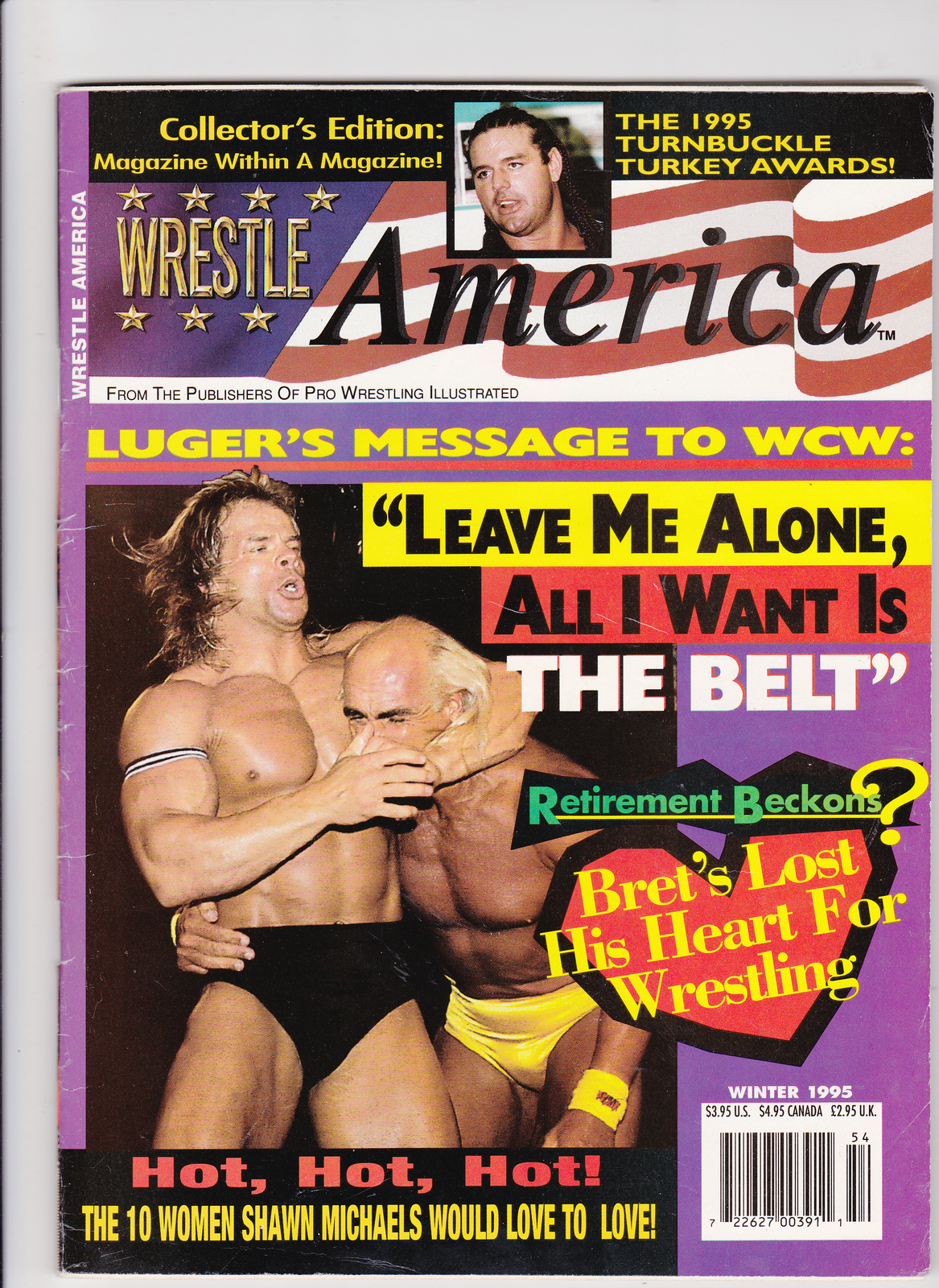 Wrestle America Magazine Winter 1995 Lex Luger Hulk Hogan Bret Hart WWF December