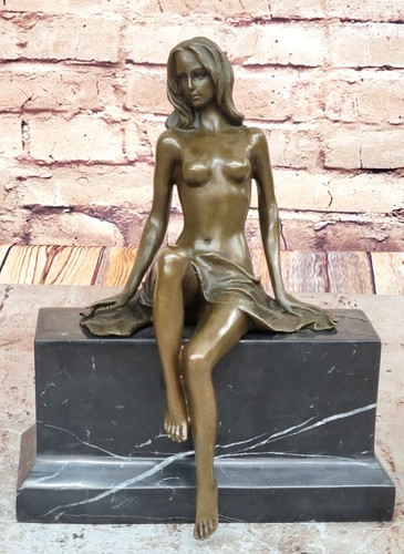 Handmade Bronze sculpture Sensual Female Erotica Woman Girl statue by Cezaro