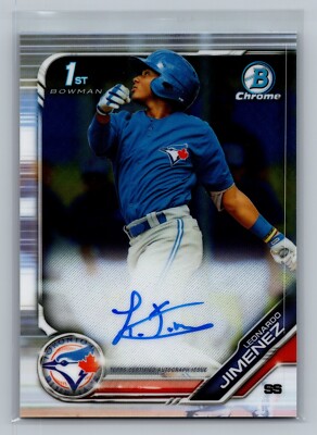 2019 Bowman Chrome Leonardo Jimenez Prospect Auto Toronto Blue Jays
