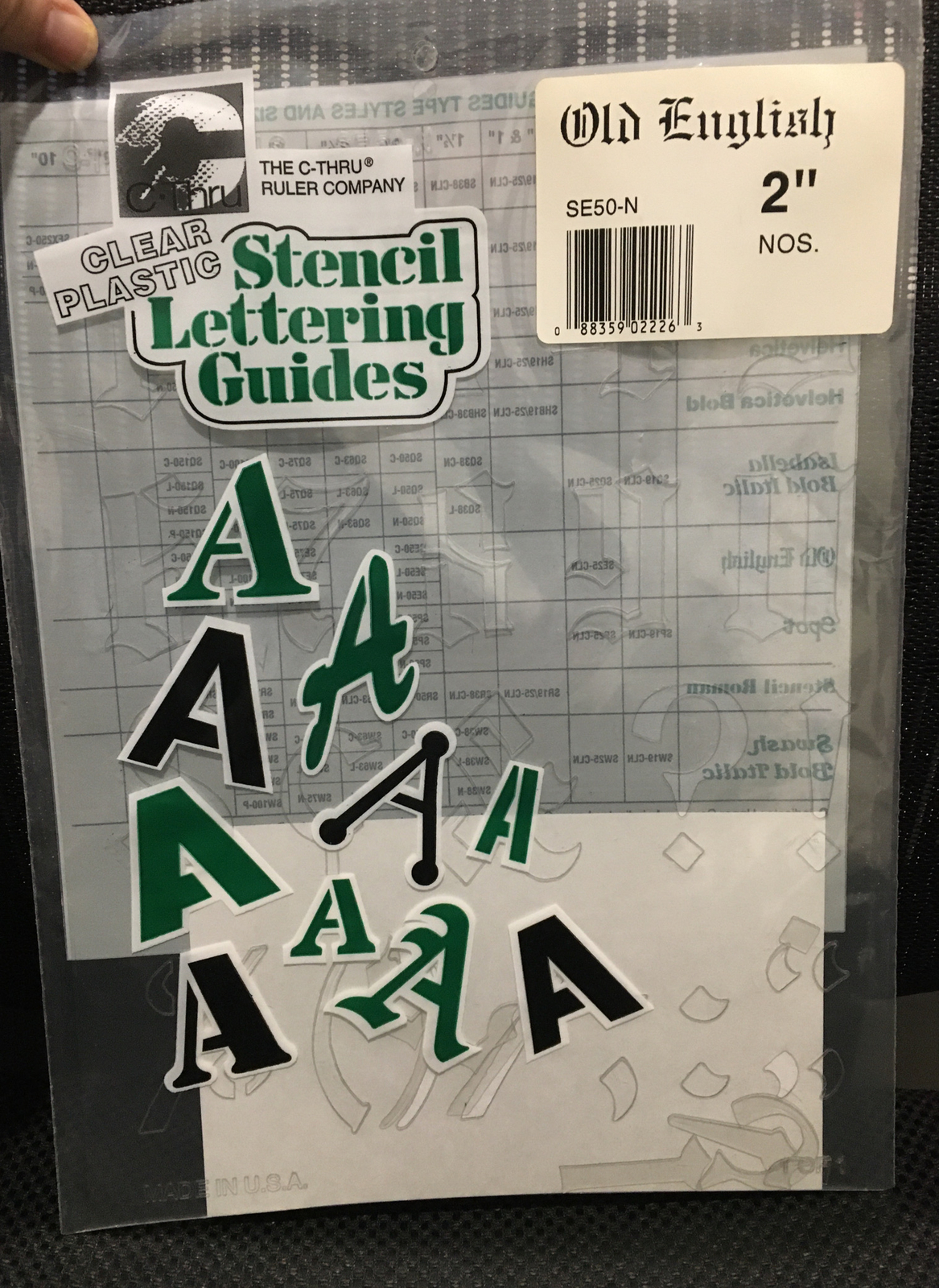 ୨୧ C-Thru Stencil Lettering Guide Old English 2