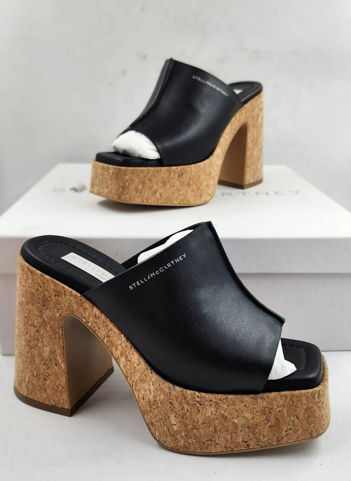 Stella McCartney Skyla Alter Eco Platform Sandals Women's 35/5US Black Slip On - Picture 2 of 19