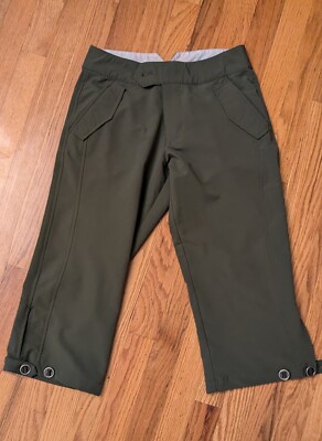 REI sage green women's activewear capris pants shorts 4 SPF 50+ NWOT tab slit