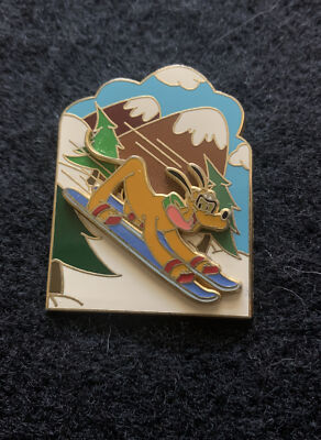 Disney Pluto Snow Skiing Winter Sport Series Pin #17917 LE 2000 Slider DLR