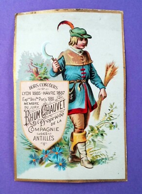 CHROMO  Rhum Chauvet Compagnie des Antilles illustration 2 circa 1900 C5B