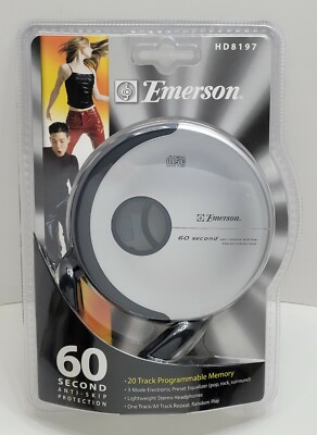 Emerson Portable CD Disc Player 60 Sec Anti Shock + Headphones HD8197 SEALED NEW