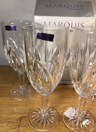 Marquis By Waterford Crystal Brookside Iced Beverage Glass Set of 4 12oz NIB