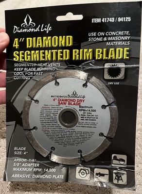 4'' Diamond Saw Blade Dry Cut Segmented Rim
