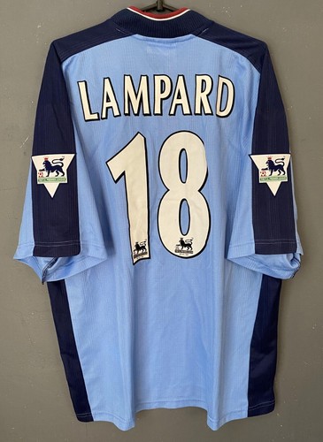MATCH WORN MEN'S WEST HAM UNITED 1997/1998 LAMPARD SOCCER FOOTBALL SHIRT SIZE XL