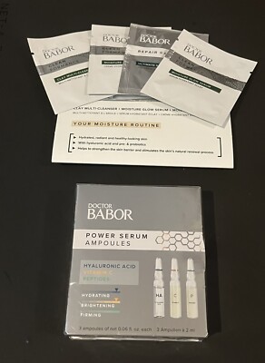 Babor 3x Power Serum Ampoule Clean Formance Cleanser Cream Repair 4pc Travel Set