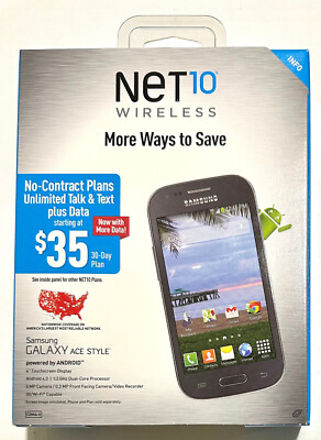 Net10 Wireless Prepaid, Samsung Galaxy Ace Style, Black NEW SEALED