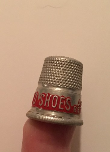 THIMBLE Advertising STAR Brand SHOES Are Better Store Vtg Antique