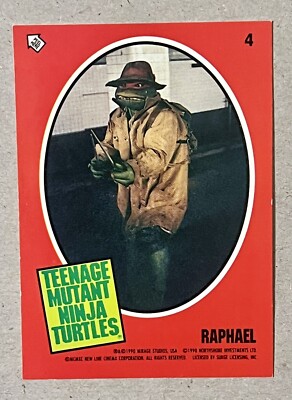  1990 Topps TMNT Teenage Mutant Ninja Turtles movie Raphael STICKER card 4
