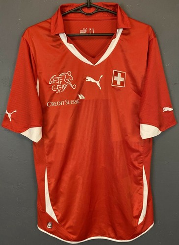 MENS PUMA SWITZERLAND 2010/2011 SWISS SUISSE SOCCER FOOTBALL SHIRT JERSEY SIZE M