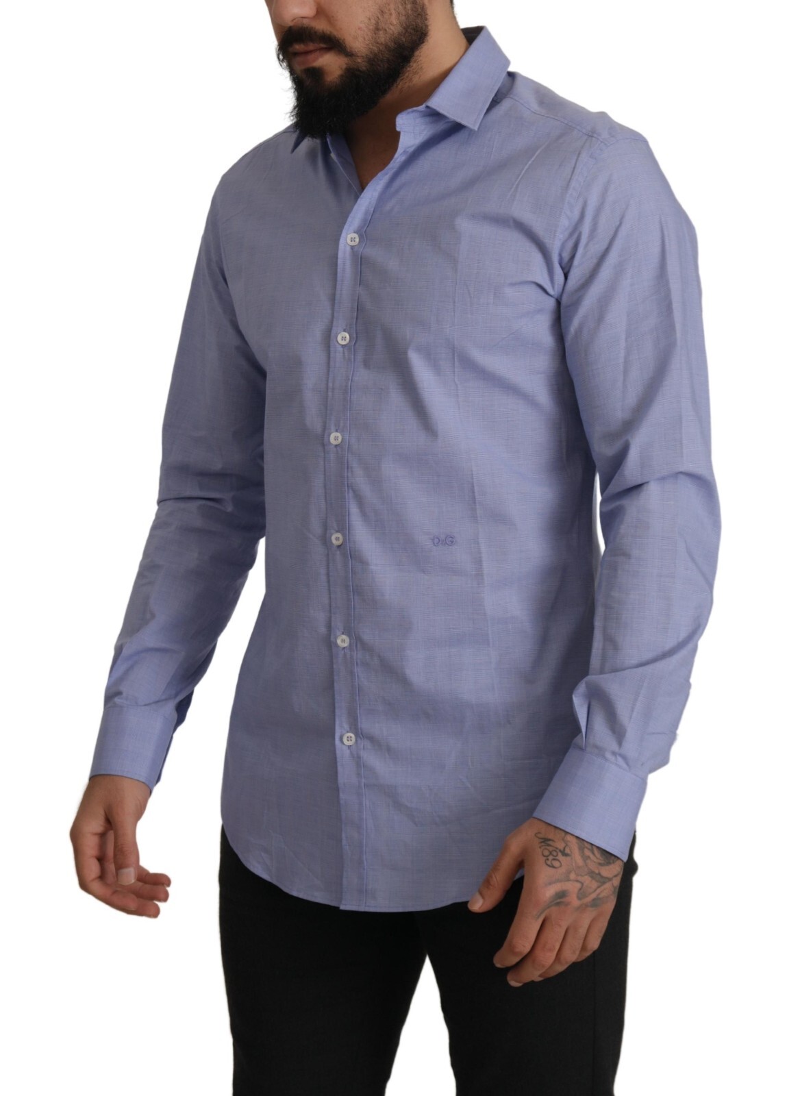 Pre-owned Dolce & Gabbana Shirt Light Blue Cotton Slim Fit Dress Men 42/us16.5/xl $600