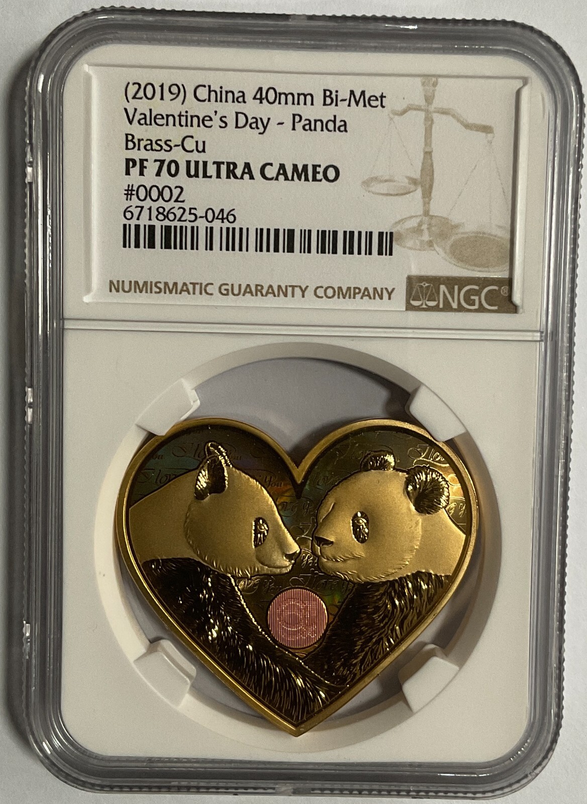 2019 China I love you medal Happy Valentine's day NGC MS 70