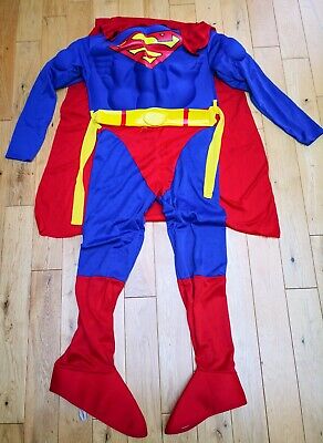 Superman Deluxe Muscle Chest Costume Superhero Fancy Dress Size Large Boys Teens