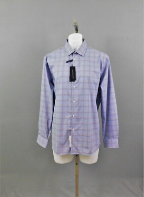 Tommy Hilfiger Men's Shirt, Size 17.5,34/35, Blue Multi, 96% Cotton, 4% Elastane