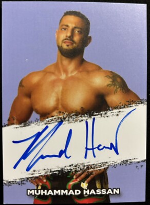 Muhammad Hassan wwe auto card signed wrestling aew wcw undertaker