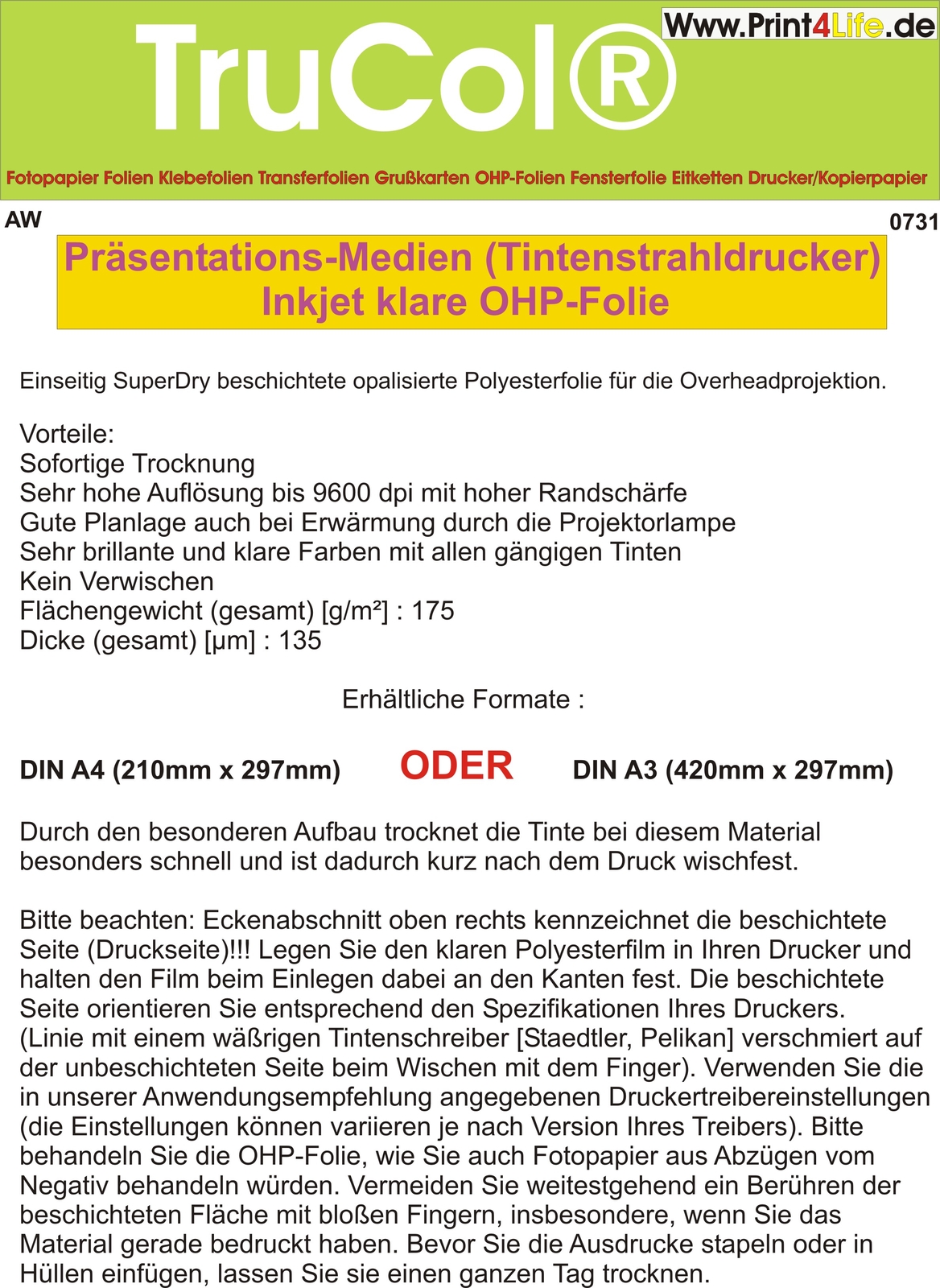 Prasentationsbedarf 0 Bl R Overheadfolie Overhead Ohp Folie Inkjet Laser Von Labelocean Buro Schreibwaren Cur Ufl Edu