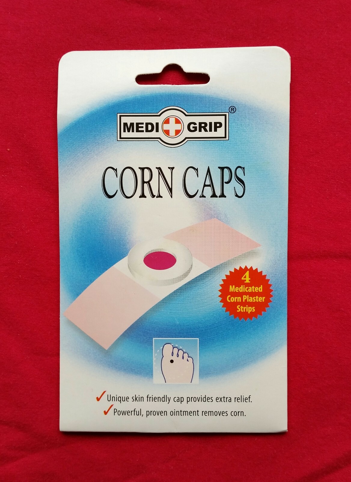 MEDI GRIP CORN CAPS 4's.Clinically Proven Corn Removal Self Adhesive