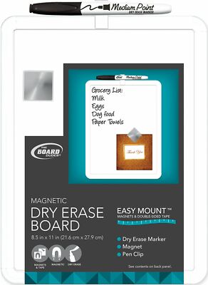 8.5"x11" Plastic Frame Magnetic Dry Erase Board with Marker 