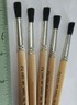 5 vintage Small STENCIL BRUSHES Natural BRISTLE Duro Art size #2 W. Germany