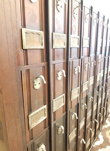 Antique 1888 Court House Card File Cabinet wooden Apothecary 40 Drawer Library