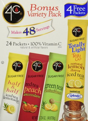 4C Totally Light Tea 2 Go Bonus Variety Pack Ice Tea Mix ...