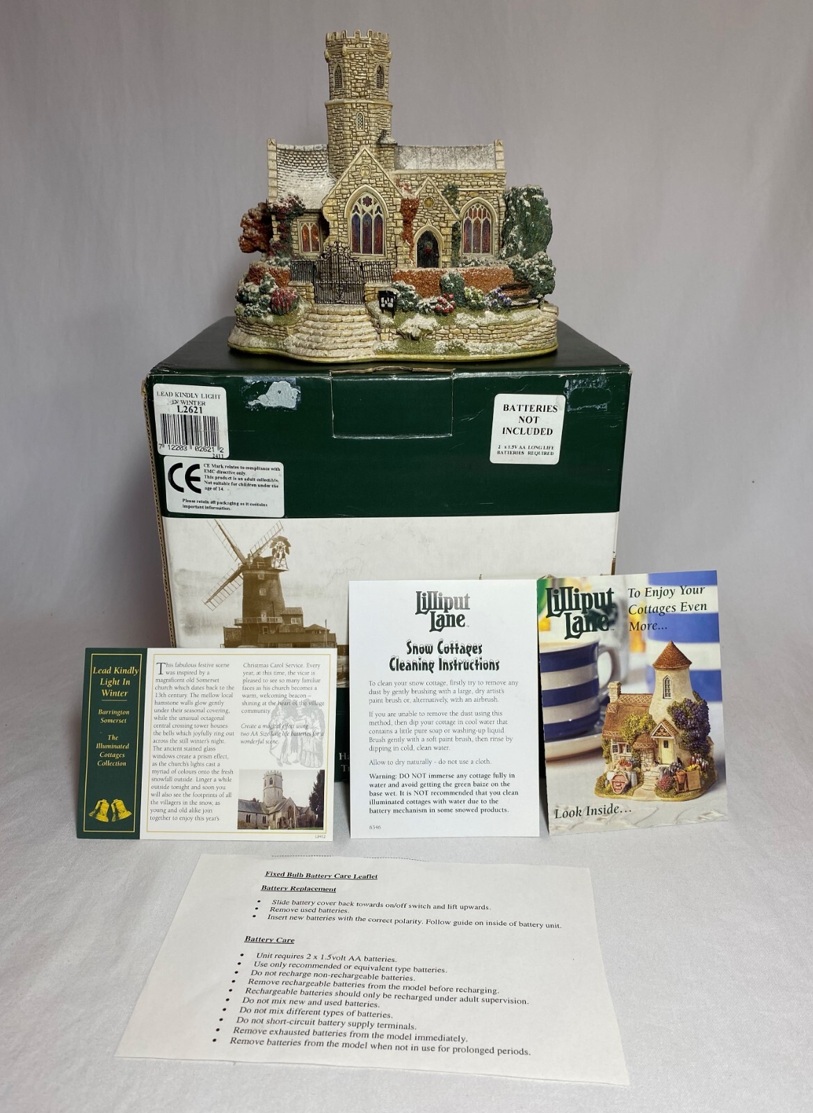 Lilliput Lane Lead Kindly Light in Winter Illuminated Model Church Box