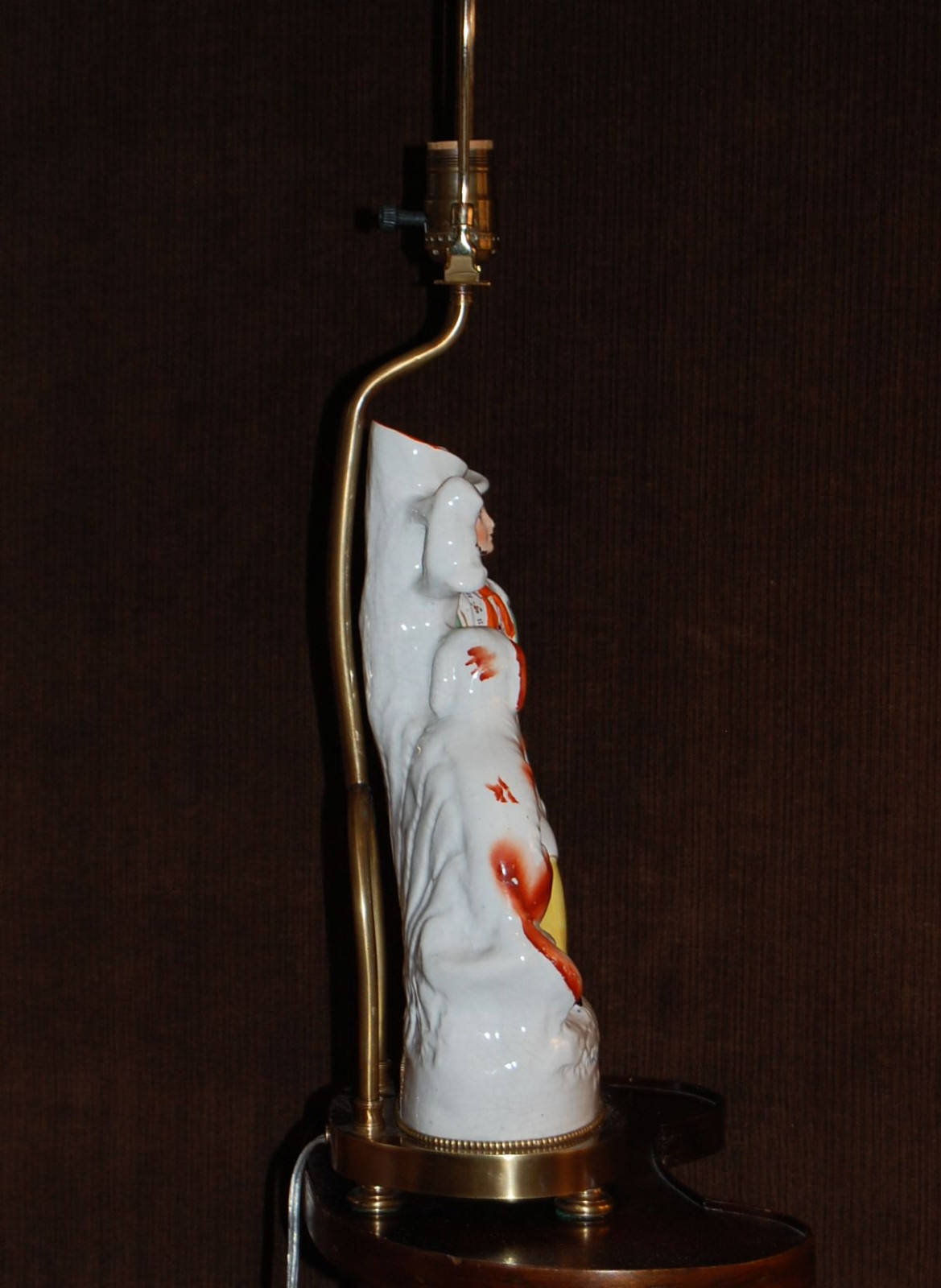 19th Century Staffordshire Spill Vase Mounted as a Lamp