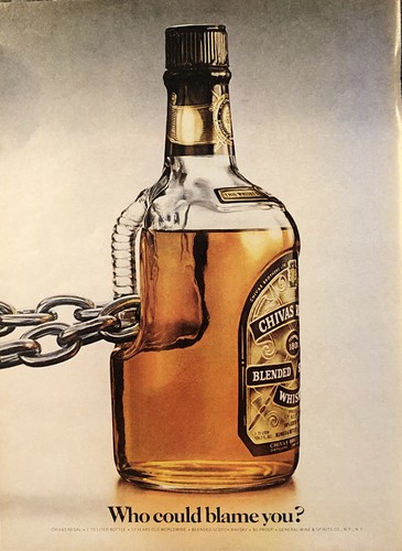 1980 Chivas Regal Scotch PRINT AD Chain Lock Bottle Who Could