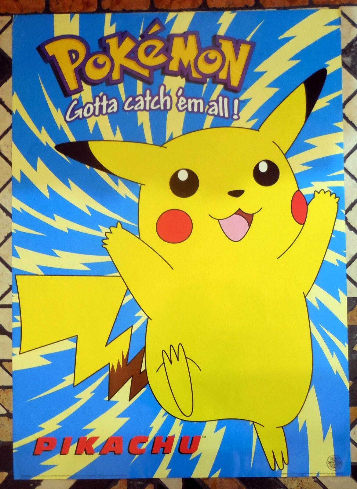 pokemon gotta catch 'em all! ピカチュウ VINTAGE LARGE 24x35