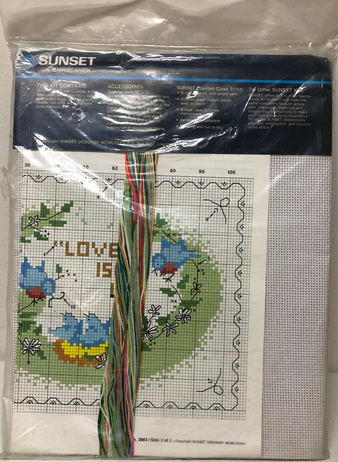 NIP Vintage Sunset Stitchery Counted Cross Stitch Kit 