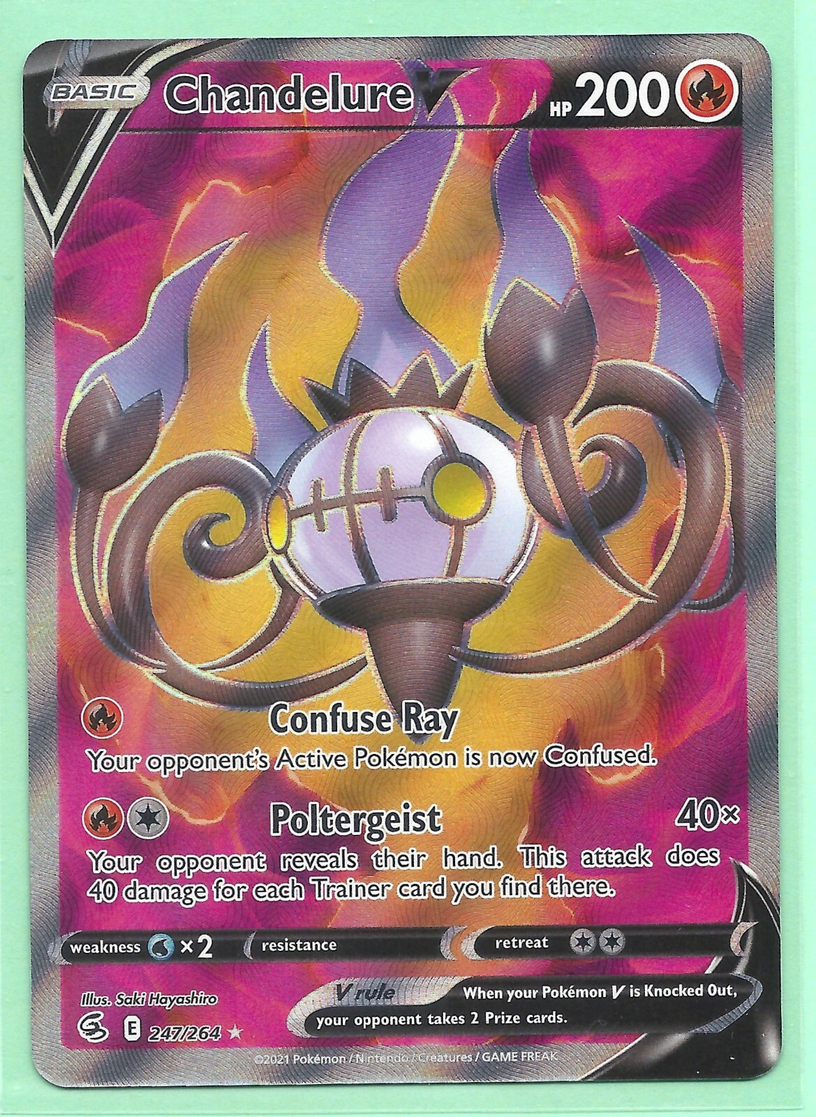 CHANDELURE V 247/264 FULL ART- FUSION STRIKE POKEMON- RARE