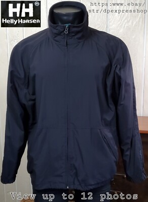 Helly Hansen Water Resistant Breathable Black Long Sleeve Jacket Mens Sz M *Note
