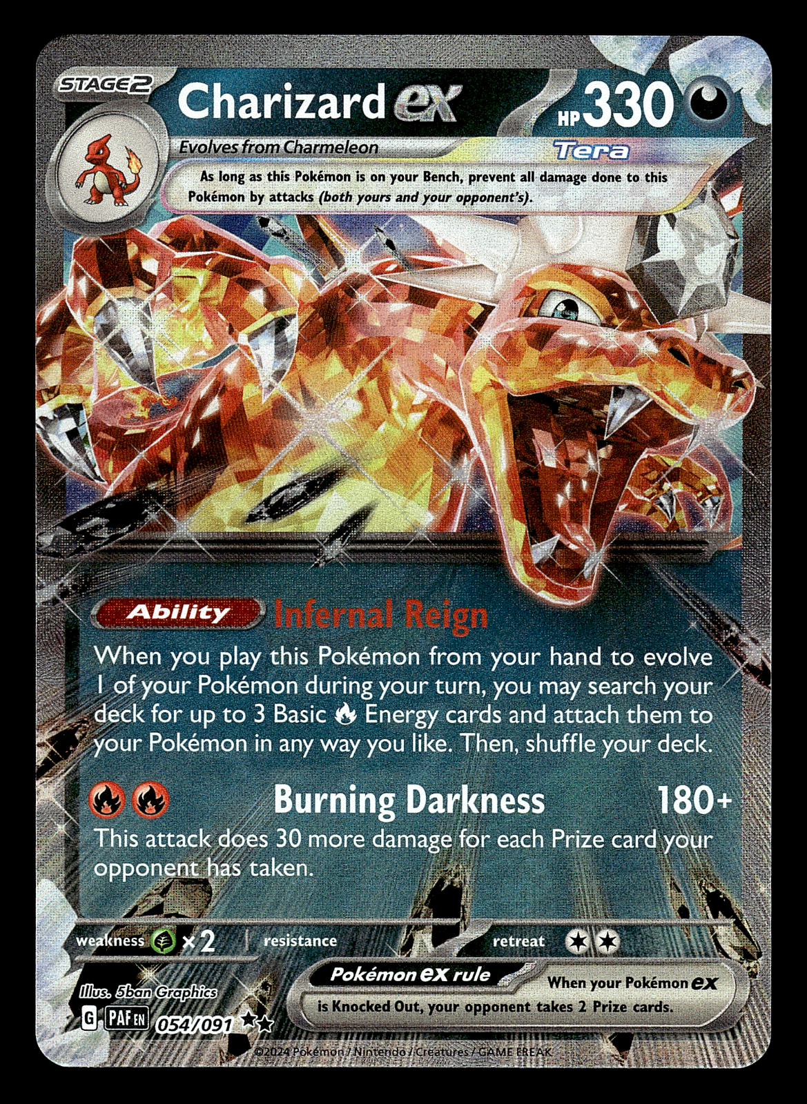 Charizard ex 054/091 Paldean Fates Holo Double Rare Pokemon Charizard ex 054/091 Paldean Fates Holo Double Rare Pokemon