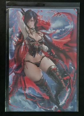SAKIMICHAN Ruby Rose RWBY METAL ART PRINT  18 x 12 OFFICIAL NM