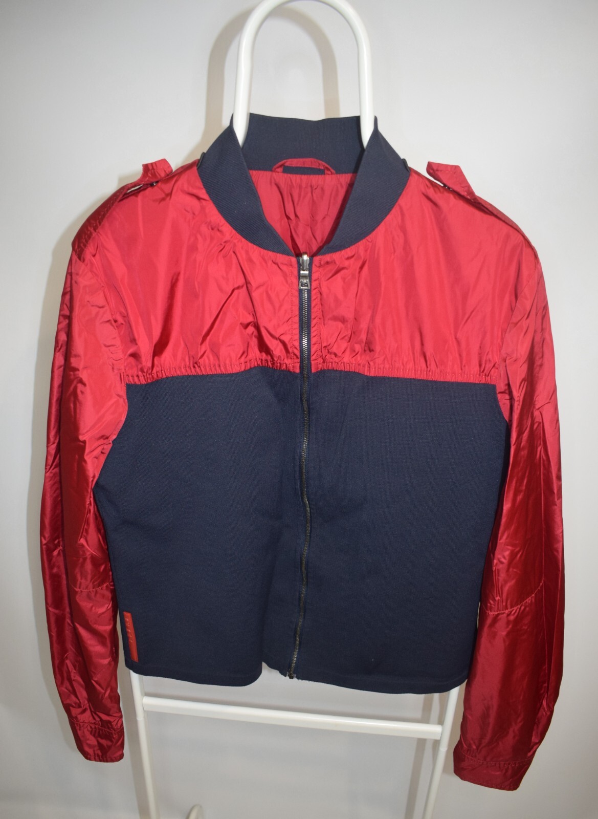ジャケット PRADA Red Denim Bomber Jacket Prada Red Denim Bomber Jacket | Red | FARFETCH