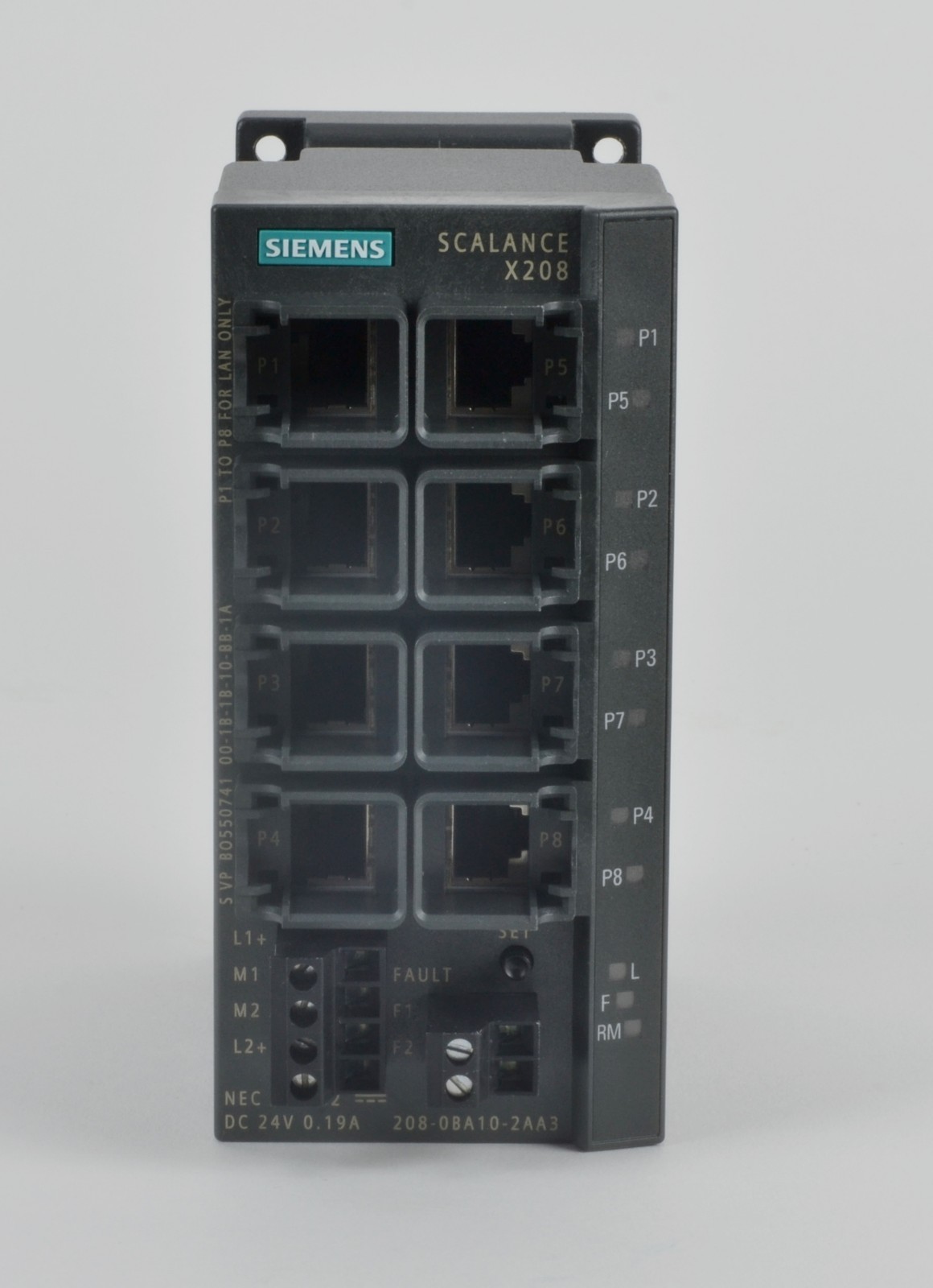 SIEMENS 6GK5208-0BA10-2AA3 SIMATIC NET INDUSTRIAL ETHERNET SWITCH 8x 10/10