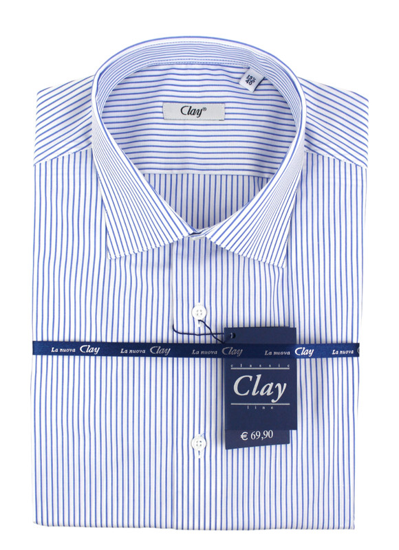 Clay Camicia Classica Rigata Cotone 100% QualitÃ  Garantita