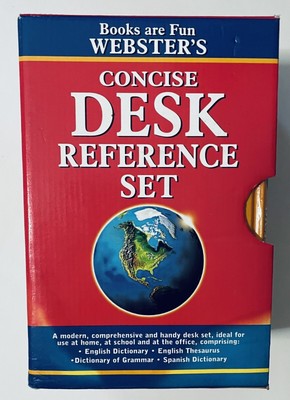 Websters Concise Desk Reference Set English Dictionary Thesaurus Grammar Books