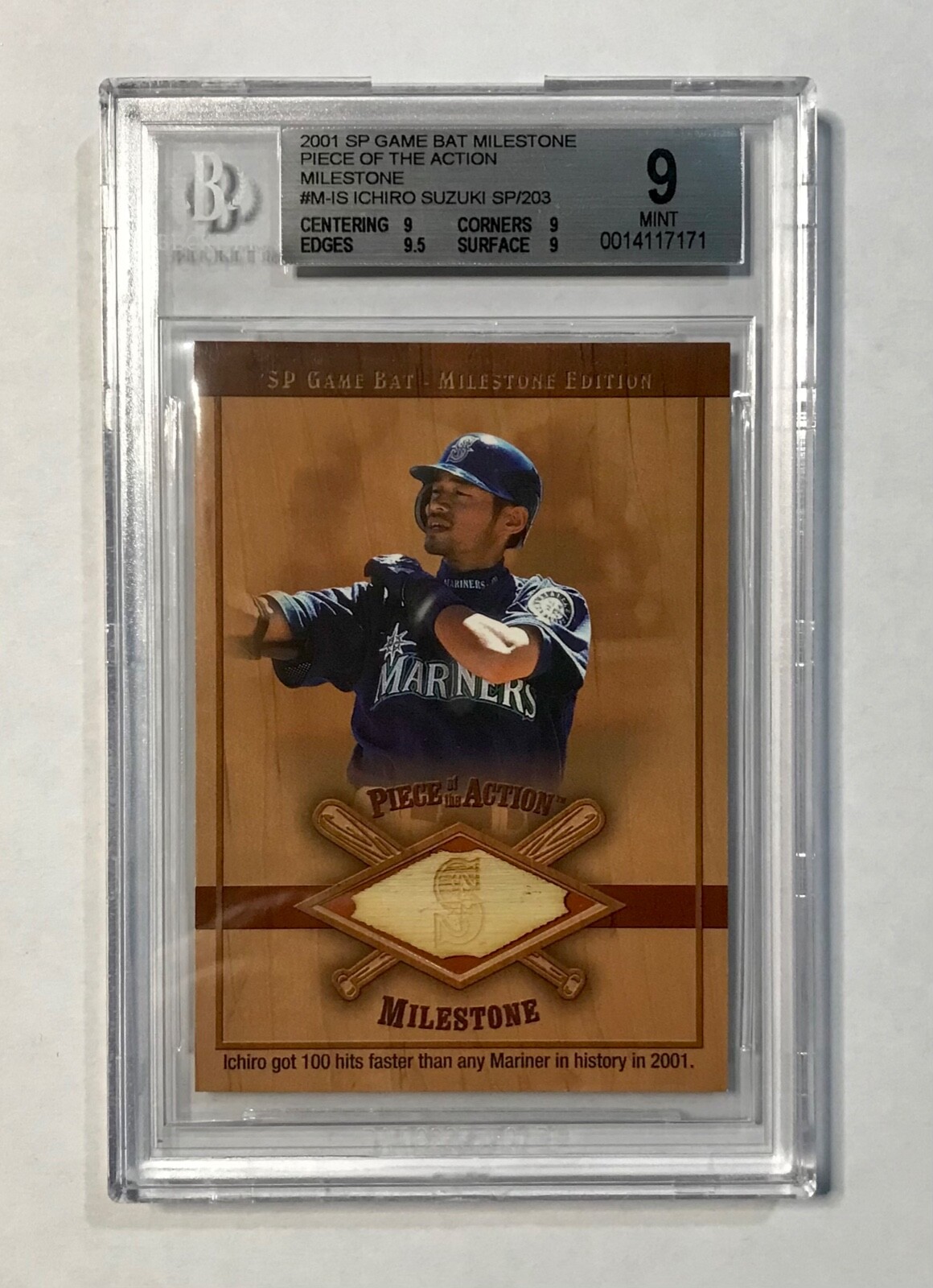 2001 イチロー PSA10 SP GAME BAT MILESTONE