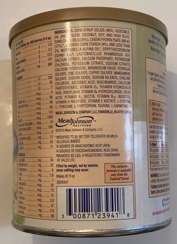 (2) Two Cans of Enfamil Nutramigen Powdered Baby Infant Formula 12.6 oz Cans New